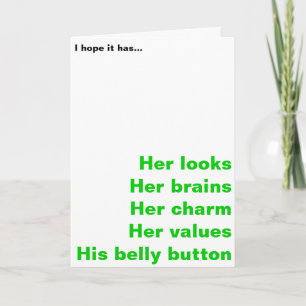 nyfödd bebis Funny Card - Boy eller Girl Kort