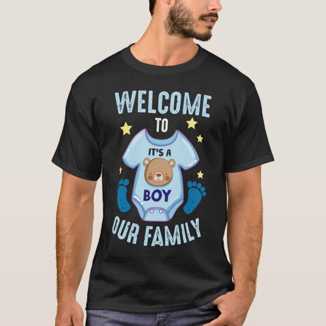Nyfödd bebis Gender Reveal Det är en pojke T Shirt (Framsida)