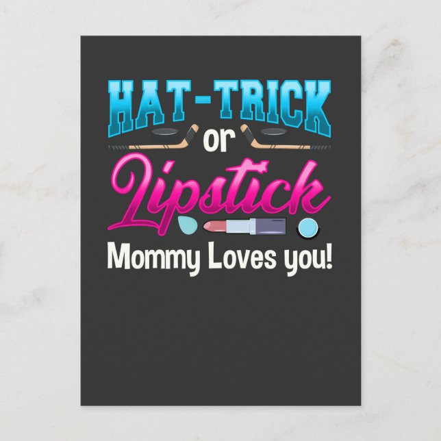 Nyfödd bebis Gender Reveal Party Ice Hockey Beauty Vykort (Framsida)