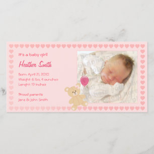 Nyfödd bebis Girl Announcement Meddelande