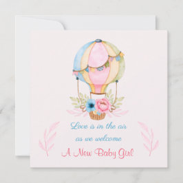 Nyfödd bebis Girl Birth Notice Julkort