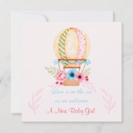 Nyfödd bebis Girl Birth Notice Julkort