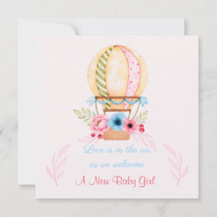Nyfödd bebis Girl Birth Notice Julkort