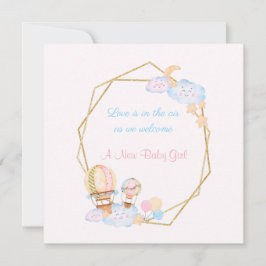 Nyfödd bebis Girl Birth Notice Julkort