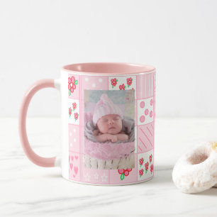 Nyfödd bebis Girl Customized Photo Coffee Mugg