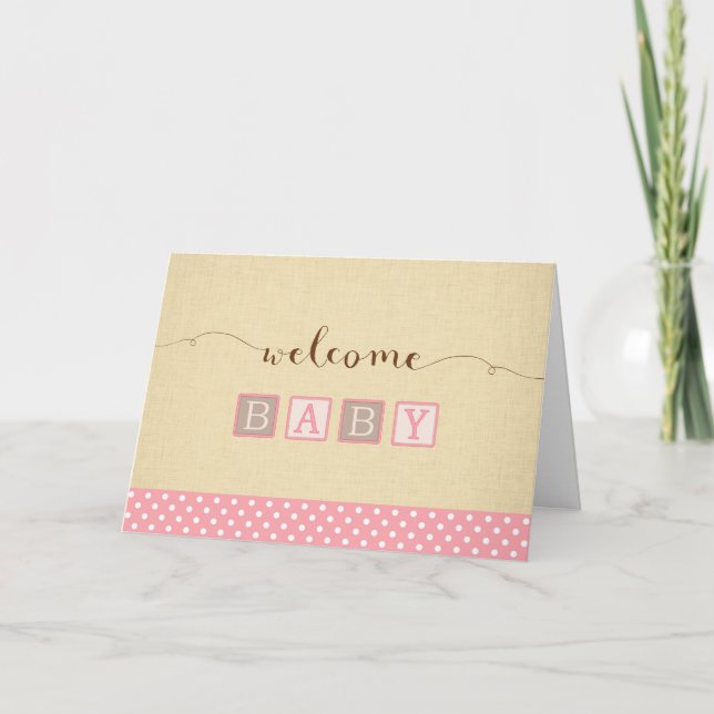 Nyfödd bebis Girl Grattiss Card Kort (Framsida)
