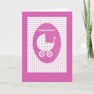 Nyfödd bebis Girl Grattiss Card Kort