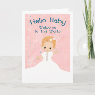 Nyfödd bebis Girl Grattiss Card Kort