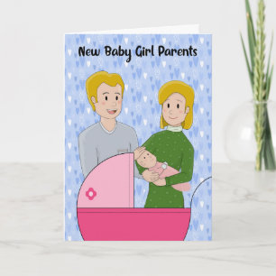 Nyfödd bebis Girl Grattiss Card Kort