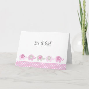 nyfödd bebis Girl Grattiss Card Kort