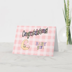 Nyfödd bebis Girl Grattiss Greeting Card Kort