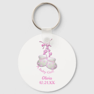 nyfödd bebis Girl Keychain Nyckelring