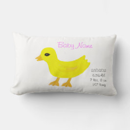 Nyfödd bebis Girl Rubber Ducky Rosa Pillow PERSONA Lumbarkudde