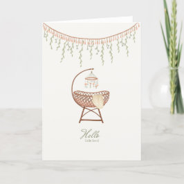 Nyfödd bebis Girl Sweet Boho Crib Grattis Card Kort