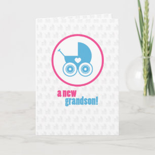 Nyfödd bebis Grandson Card Meddelande