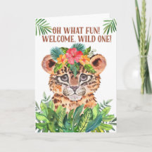 Nyfödd bebis Grattis Baby Cheetah Jungle Theme