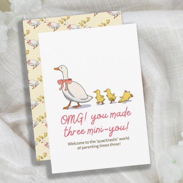 Nyfödd bebis-Grattis med Ducky Pun- Kort (New Baby Playful Ducky Pun Congratulations Card)