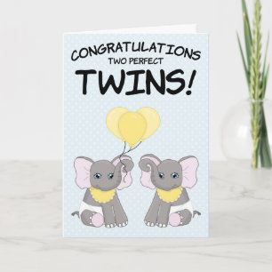 nyfödd bebis Grattis två Twillingar Baby-kort Kort