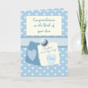 Nyfödd bebis-grattisar blått kort