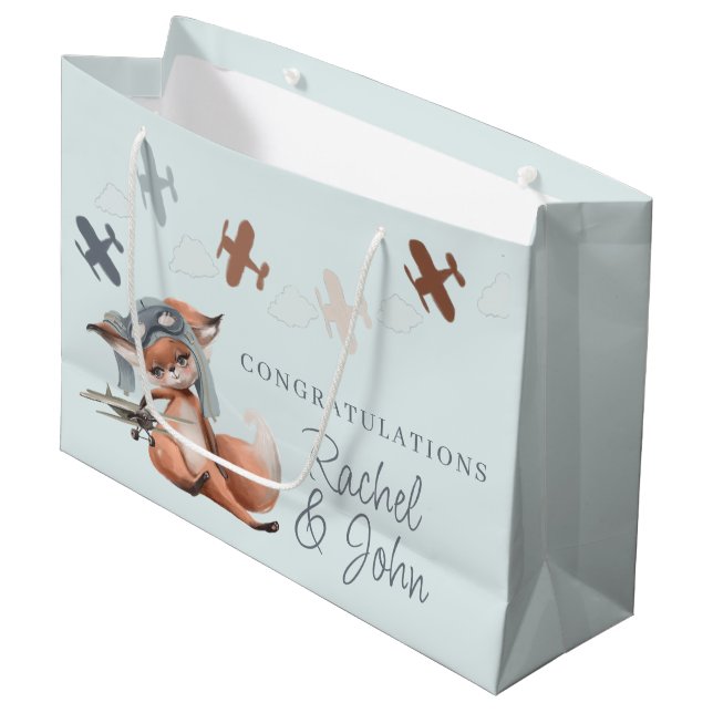 Nyfödd bebis Grattiss Gift Bag (Framsidan Vinklad)