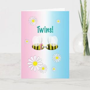 Nyfödd bebis Grattiss Twillingar Boy and Girl Kort