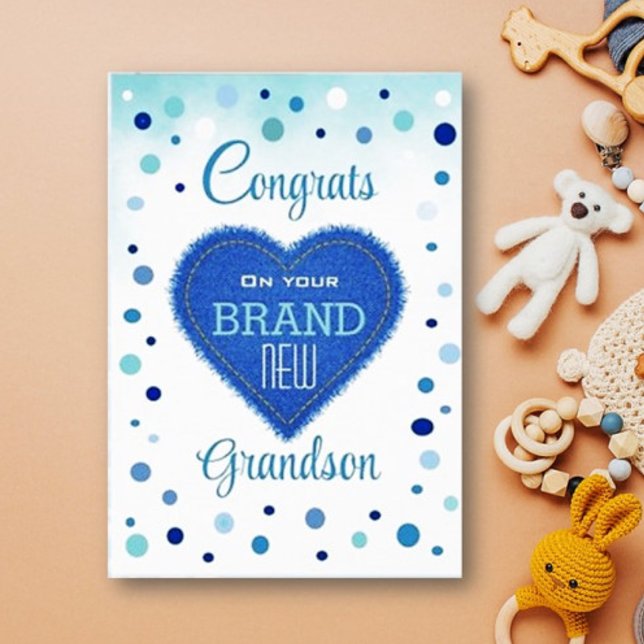 Nyfödd bebis! Gratulerar om New sonson Hälsningskort (Skapare uppladdad)