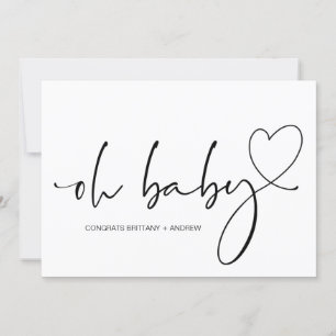 Nyfödd bebis Gravid Gratulerar Oh Baby Shower Kort