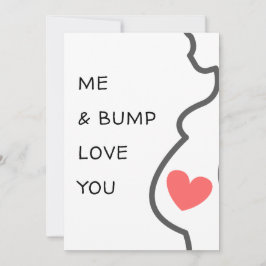 Nyfödd bebis/gravid Jag och Bump Kärlek du söt Kort