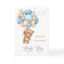 Nyfödd bebis hälsar världens blå ballonger välkomn