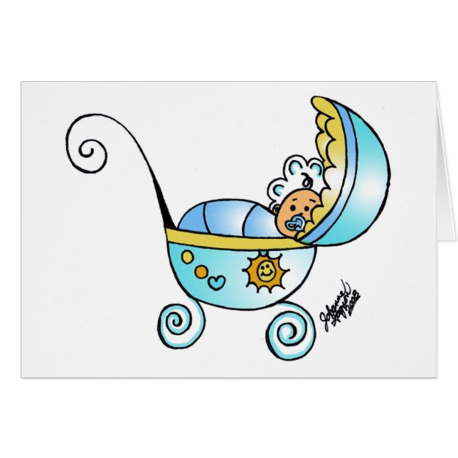 nyfödd bebis hälsningskort (Framsidan Horizontal)