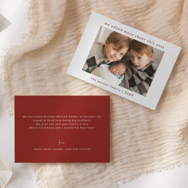 Nyfödd bebis har vi lagt till mer ost | Julkort Inbjudningar (Skapare uppladdad)