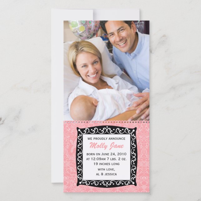 Nyfödd bebis-kort meddelande (Framsida)