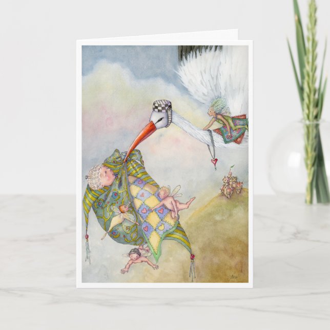 nyfödd bebis-kort tack kort (Framsida)