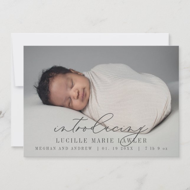 Nyfödd bebis-meddelande introducerar skript meddelande (Framsida)