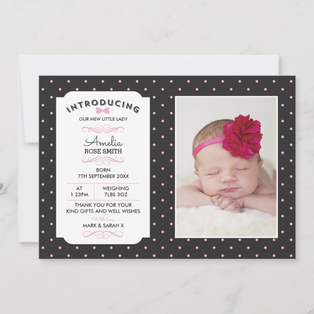 Nyfödd bebis-meddelande/tackkort meddelande (Framsida)