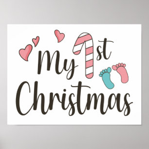 Nyfödd bebis - Min första jul Poster