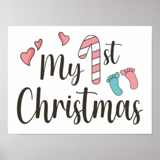 Nyfödd bebis - Min första jul Poster
