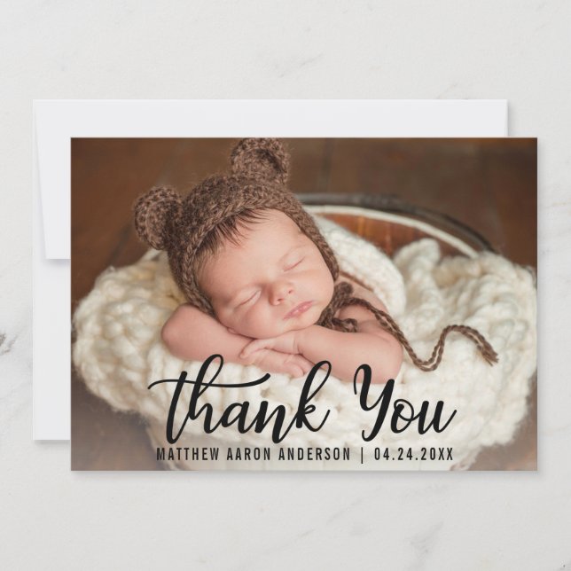 Nyfödd bebis Modern Tack Blk Card (Framsida)