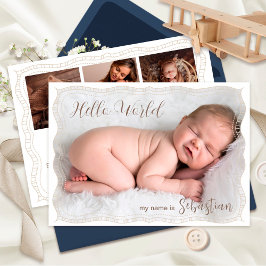 Nyfödd bebis Newborn Boy Birth Stats 4 Photo Meddelande
