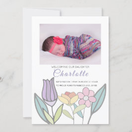 Nyfödd bebis Pastel Flowers Personlig Meddelande