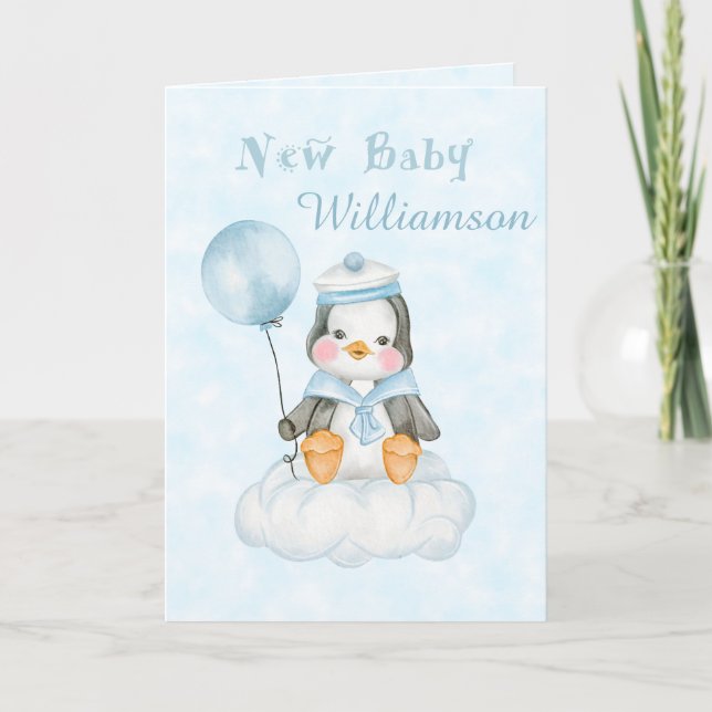 Nyfödd bebis Penguin Kort (Framsida)