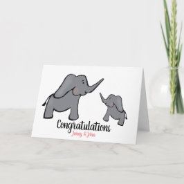 Nyfödd bebis personlig elefant mor och barn kort