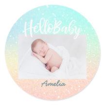 Nyfödd bebis Photo Modern Rainbow Glitter