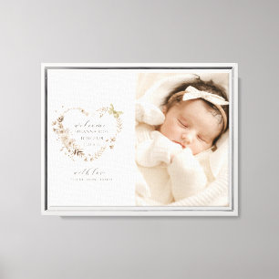 Nyfödd bebis Photo Welcome Heart Canvastryck