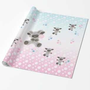 Nyfödd bebis Plush Lambs Wrapping Papper Presentpapper