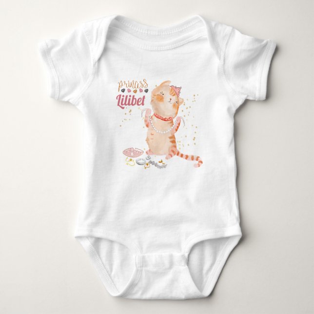 Nyfödd bebis Princess Lilibet Cute Kitten Named Ba T Shirt (Framsida)