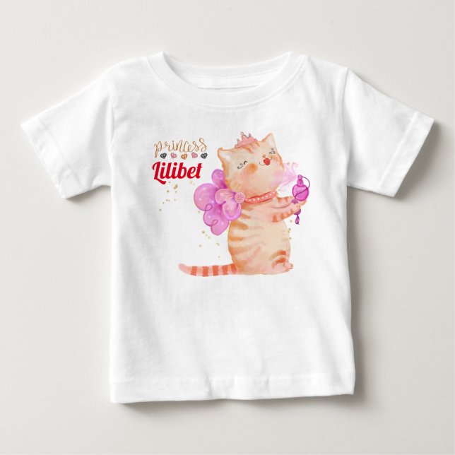 Nyfödd bebis Princess Lilibet Cute Kitten Named Ba T Shirt (Framsida)