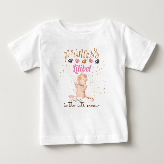 Nyfödd bebis Princess Lilibet Cute Kitten Named Ba T Shirt (Framsida)