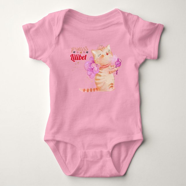 Nyfödd bebis Princess Lilibet Cute Kitten Named Ba T Shirt (Framsida)