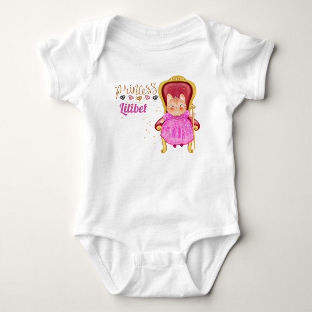 Nyfödd bebis Princess Lilibet Cute Kitten Named T Shirt (Framsida)